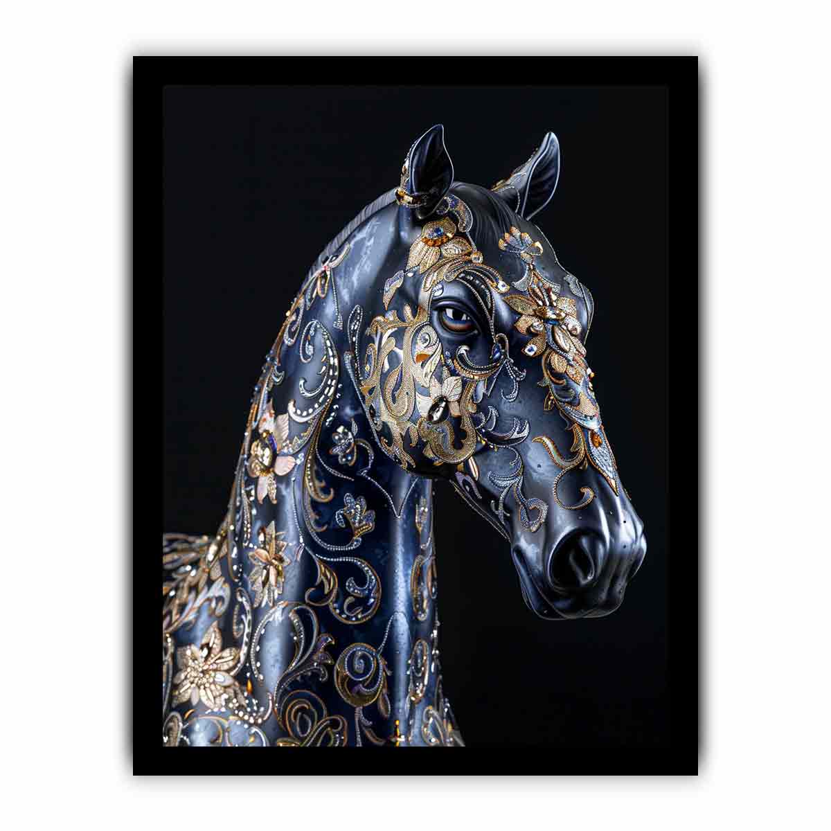 Blue Horse Canvas Painting  Print