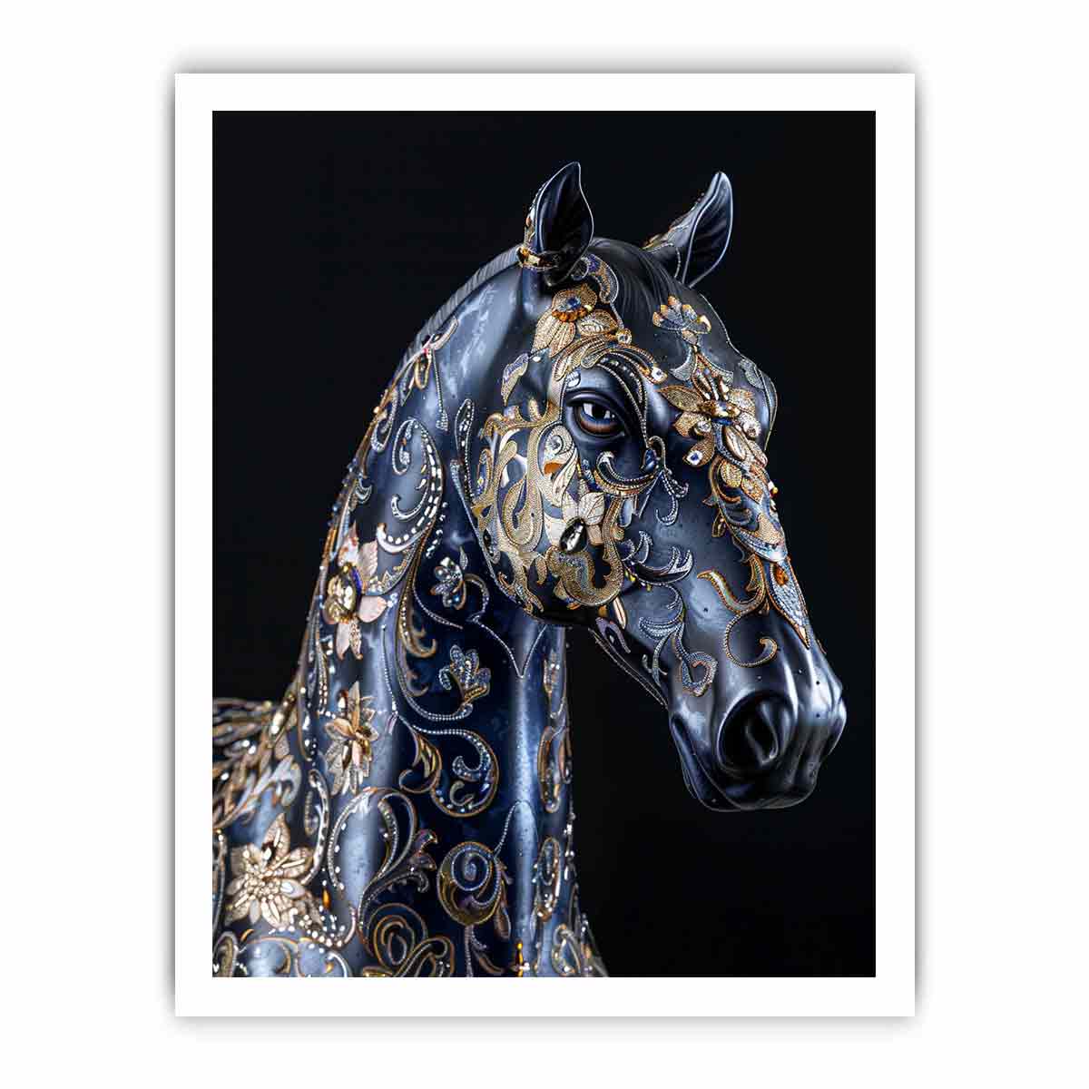 Blue Horse Canvas Painting  Print