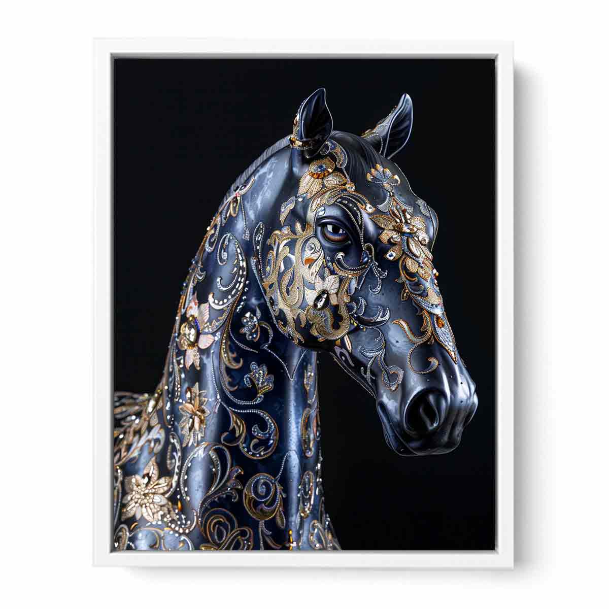 Blue Horse Canvas Painting  Print