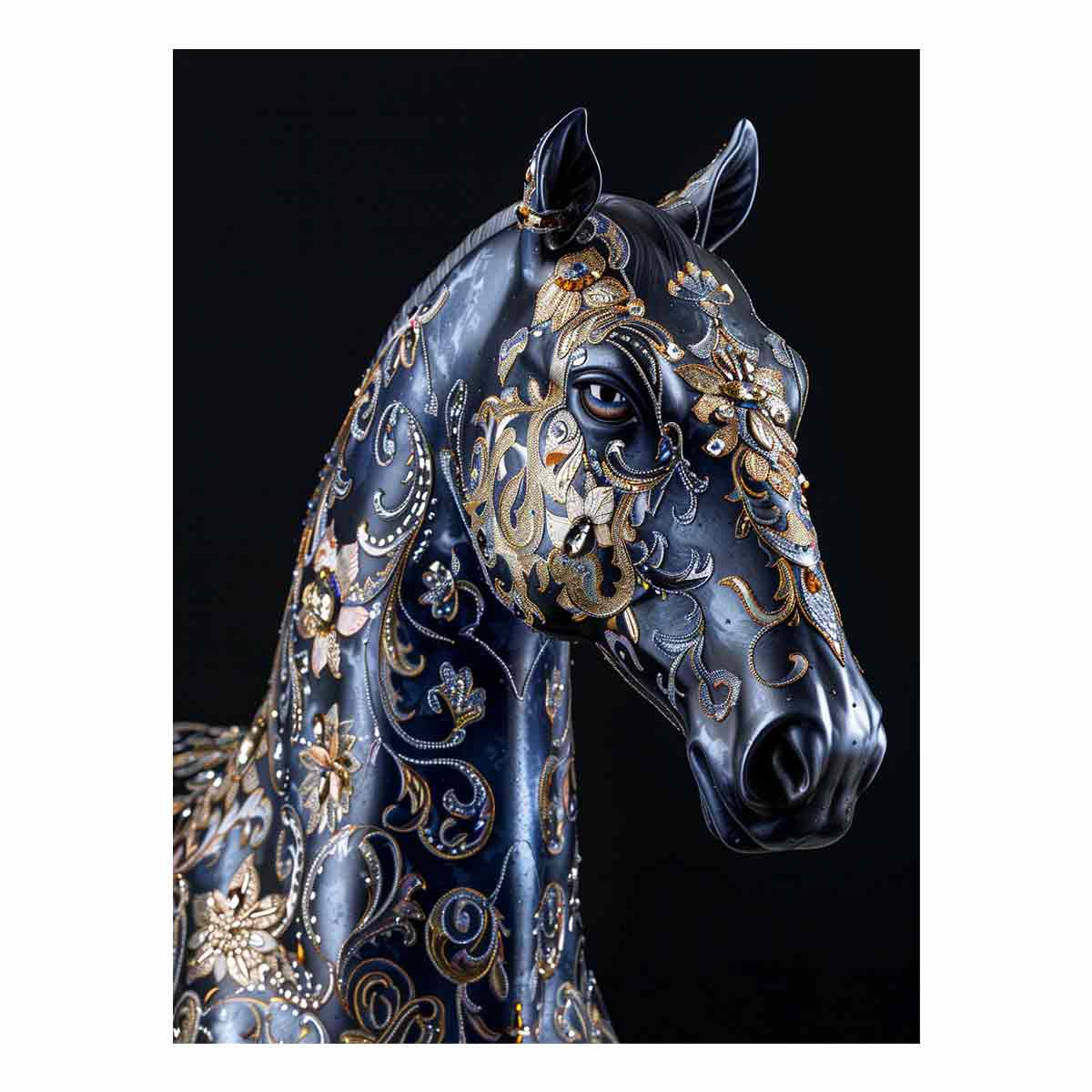 Blue Horse Canvas Painting  Print