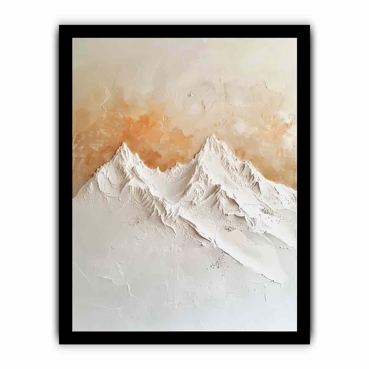 3D Mountian  Snow Art Canvas Print