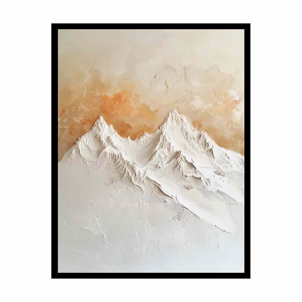 3D Mountian  Snow Art Canvas Print