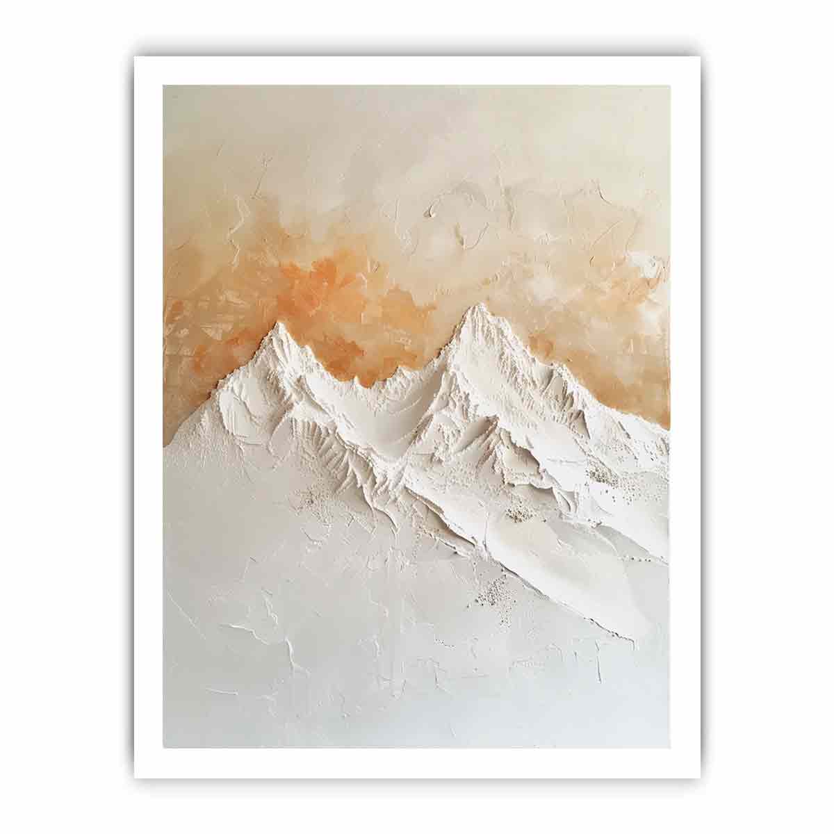 3D Mountian  Snow Art Canvas Print