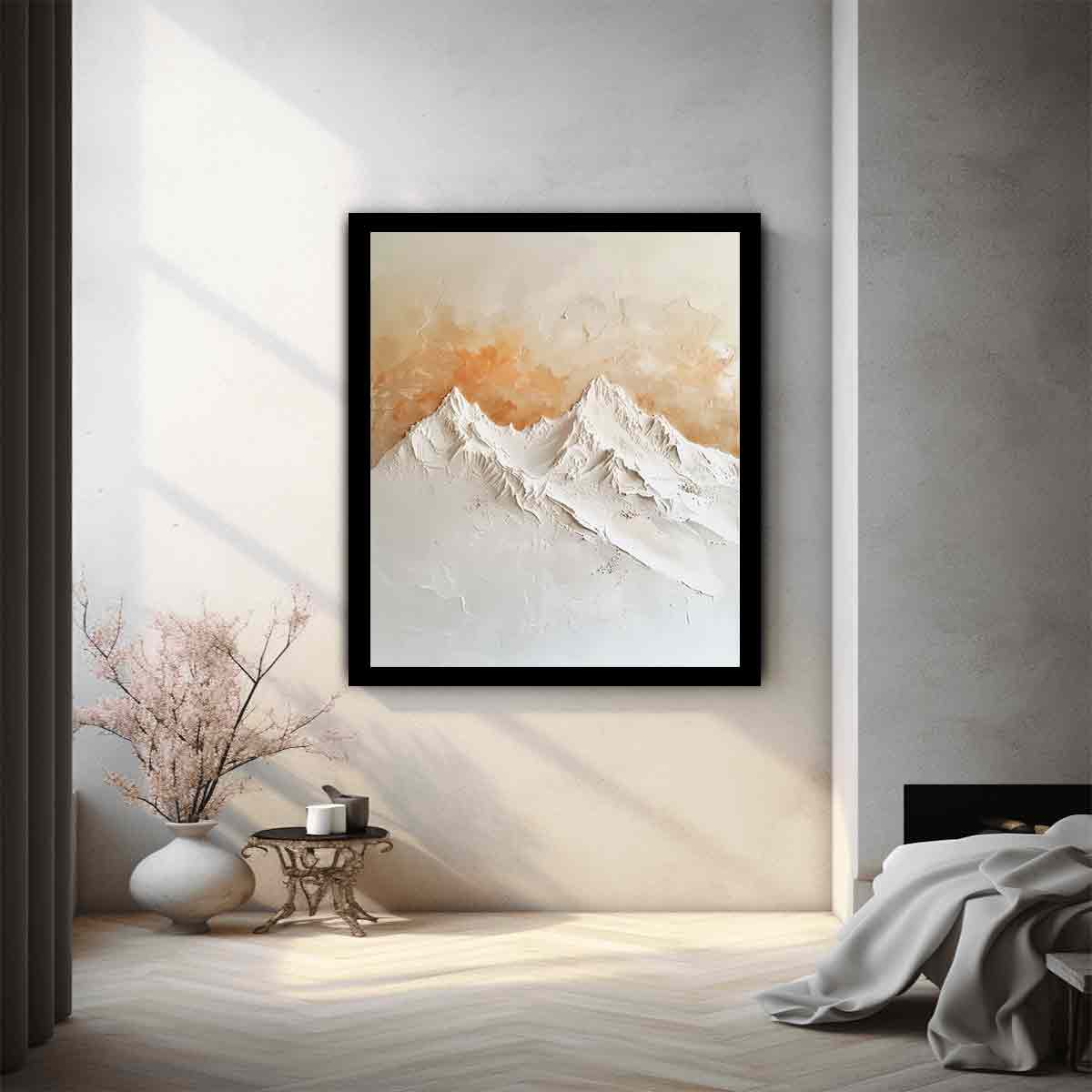 3D Mountian  Snow Art Canvas Print