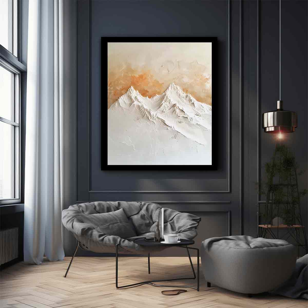 3D Mountian  Snow Art Canvas Print