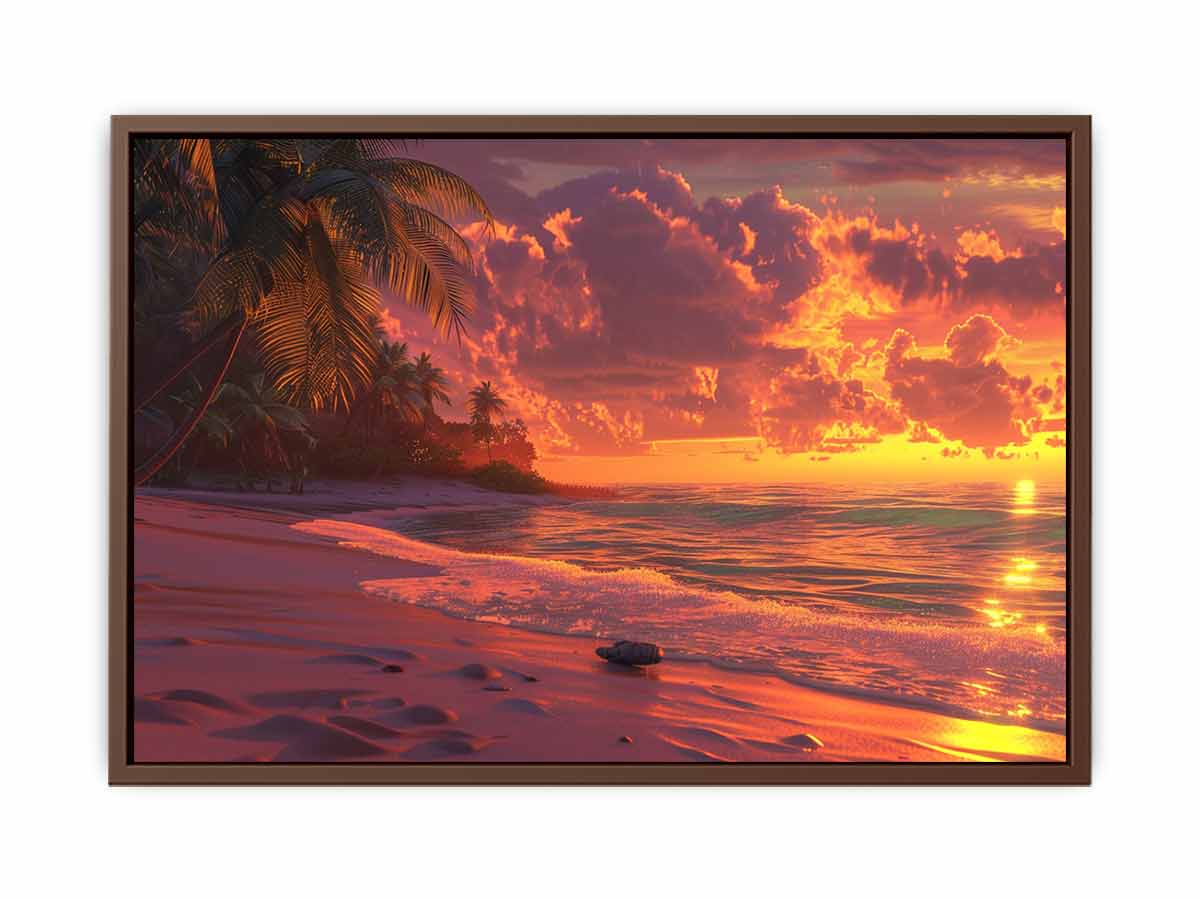 Sunrise Sunset Beach Scene  Canvas painting