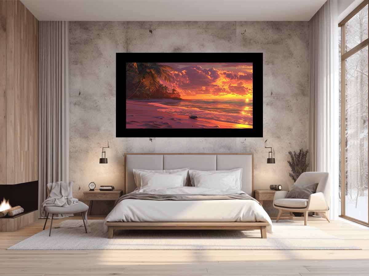 Sunrise Sunset Beach Scene  Canvas painting