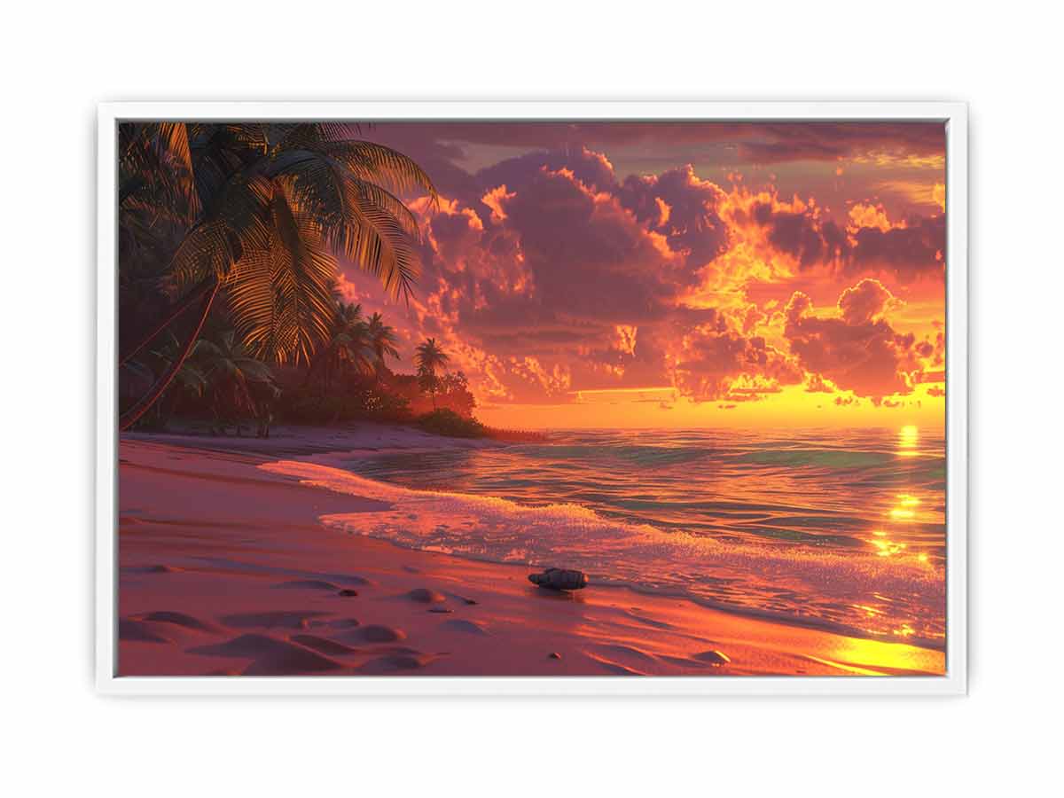 Sunrise Sunset Beach Scene  Canvas painting