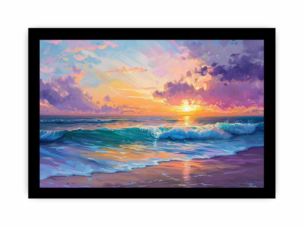 Beach sunset  Canvas Painting  Print
