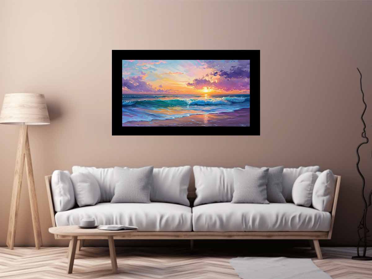 Beach sunset  Canvas Painting  Print