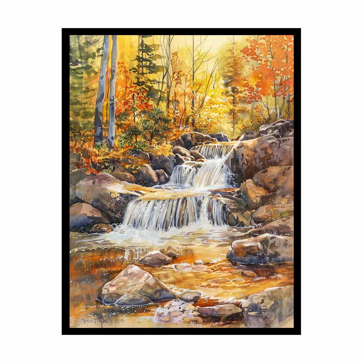 Forest Waterfall  Canvas Print