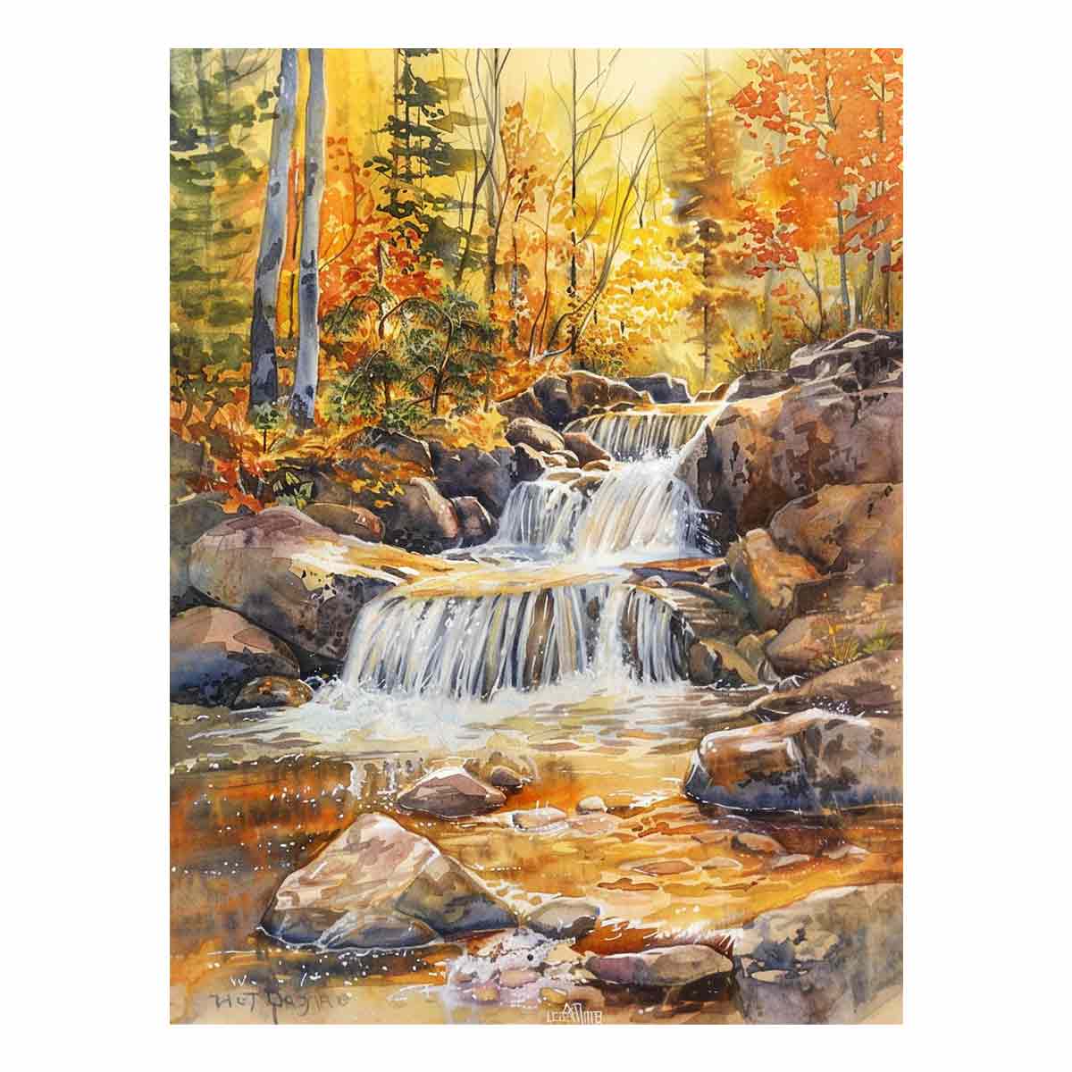 Forest Waterfall  Canvas Print