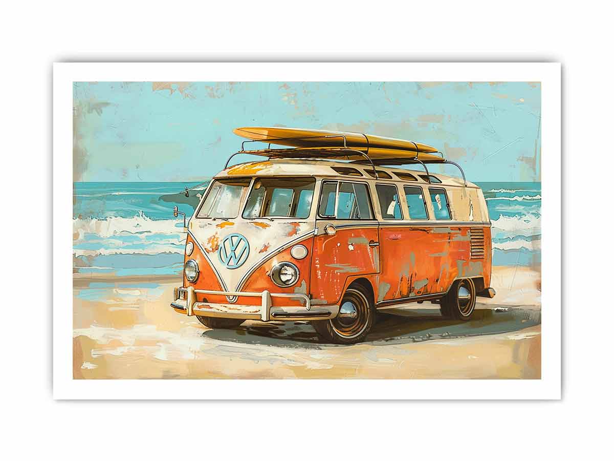 Vw Beach Side Canvas Print