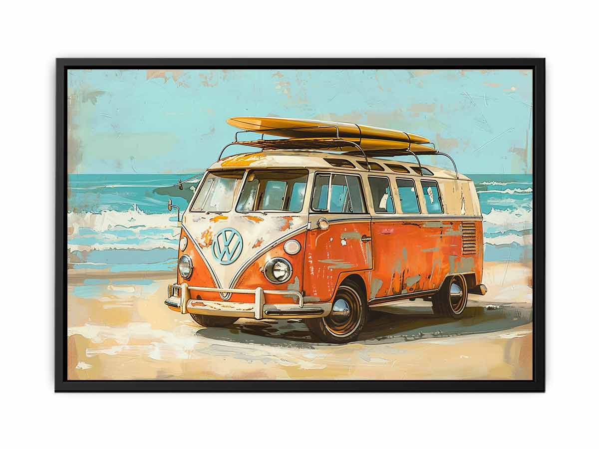 Vw Beach Side Canvas Print