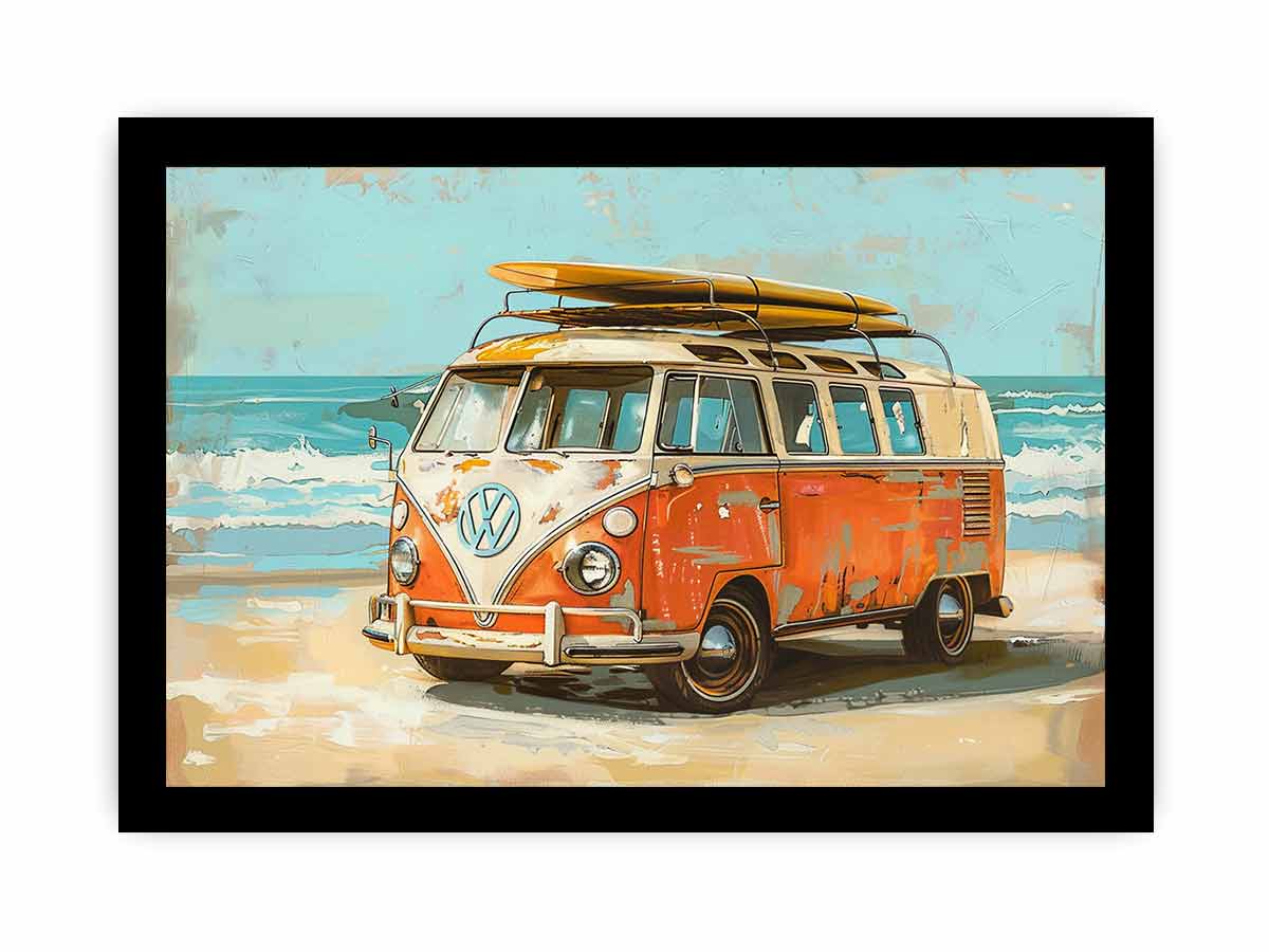 Vw Beach Side Canvas Print