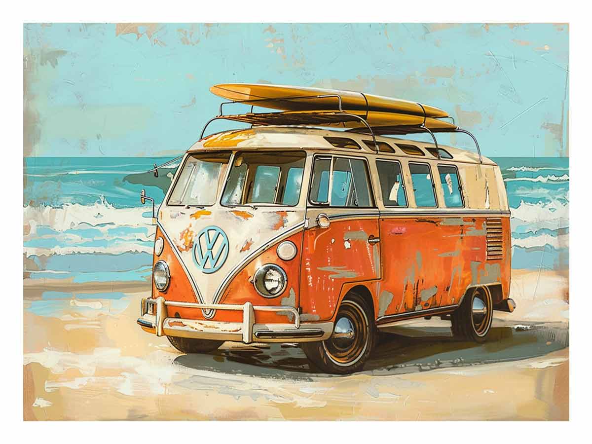 Vw Beach Side Canvas Print