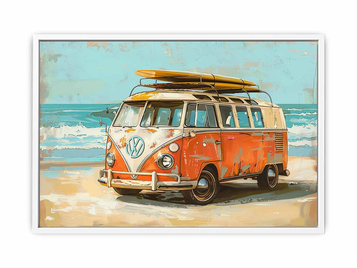 Vw Beach Side Canvas Print