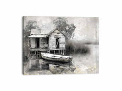 Fishing Shack  Black white Photography Art print