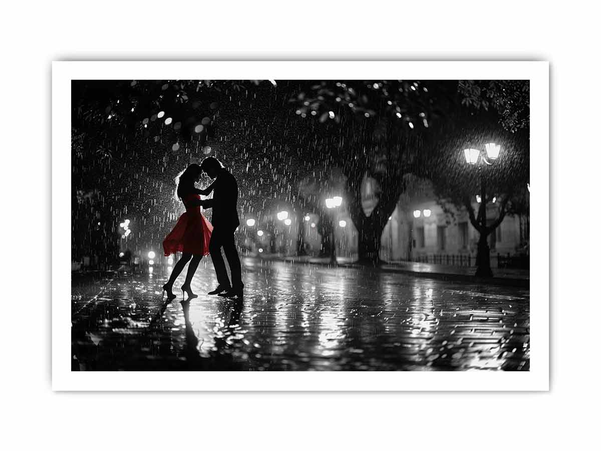 Rain Dance black & white   Canvas Print