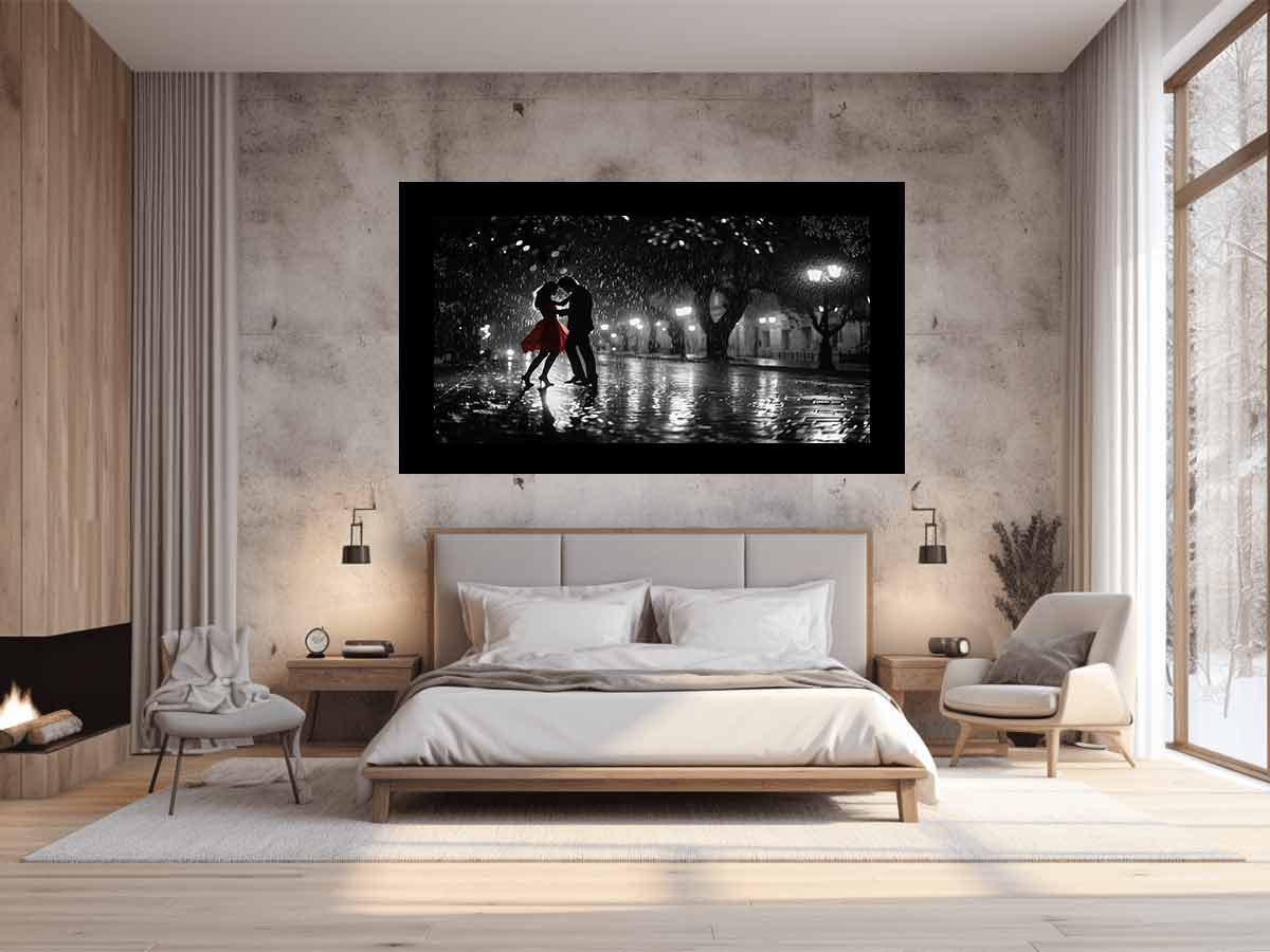 Rain Dance black & white   Canvas Print