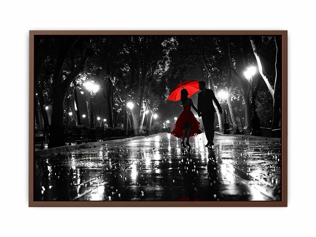 Rainy Day Couple Dance painting   Canvas Print