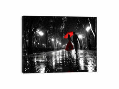 Rainy Day Couple Dance painting   Canvas Print