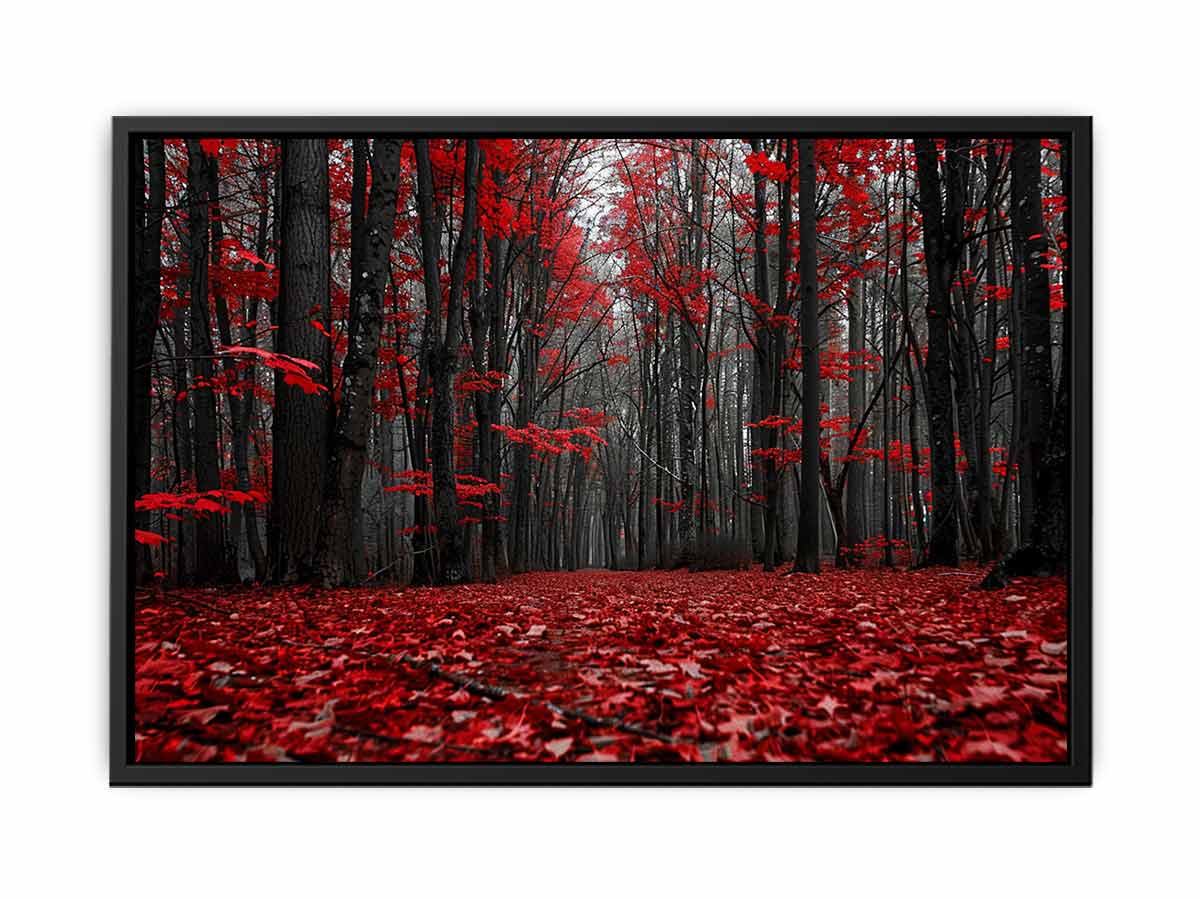 Red Forest  Tress Art Canvas Print