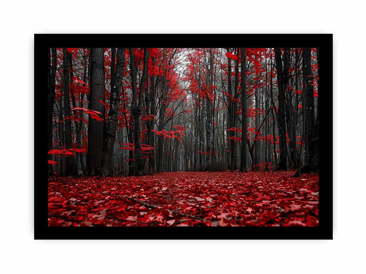 Red Forest  Tress Art Canvas Print
