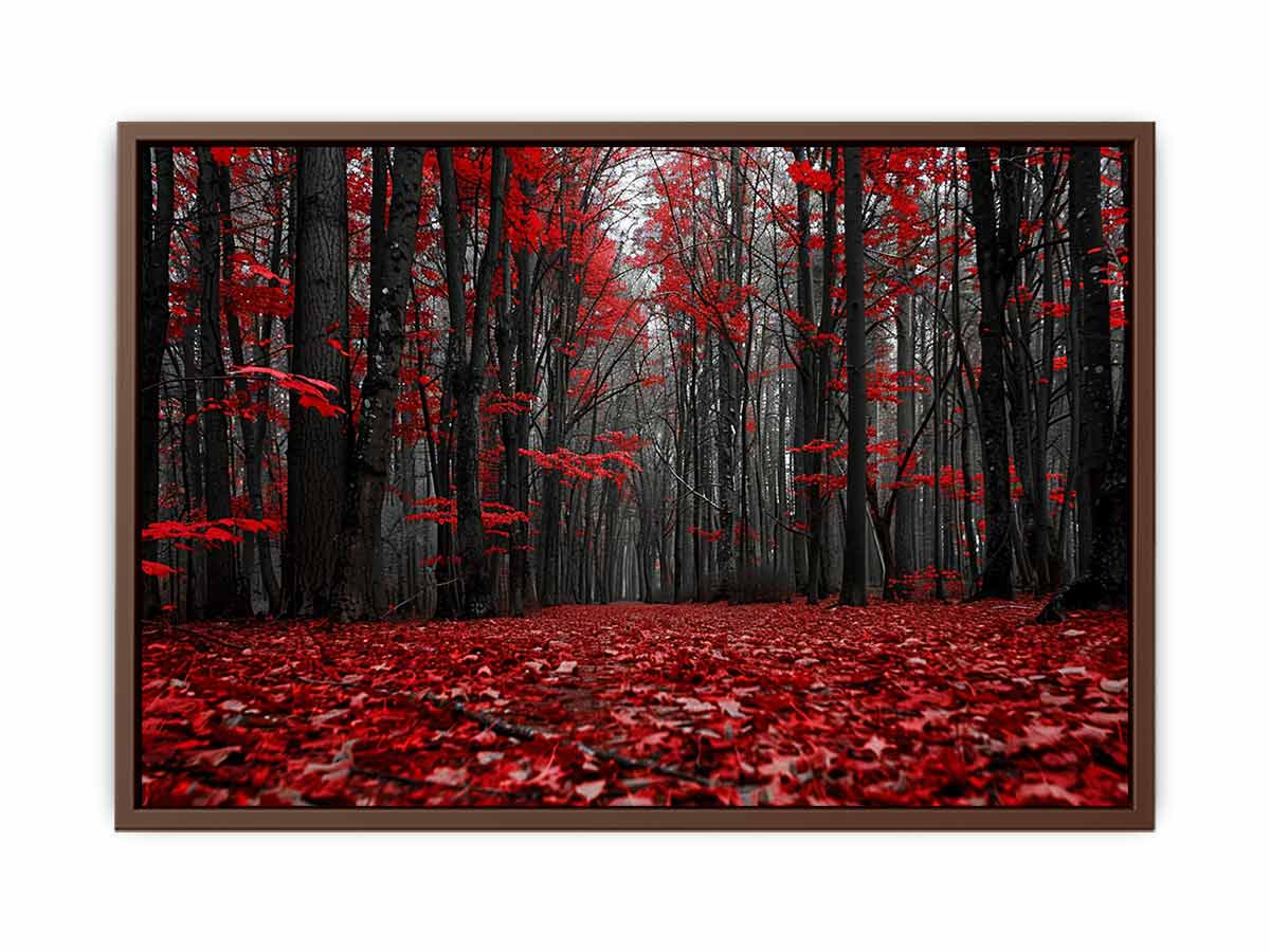 Red Forest  Tress Art Canvas Print