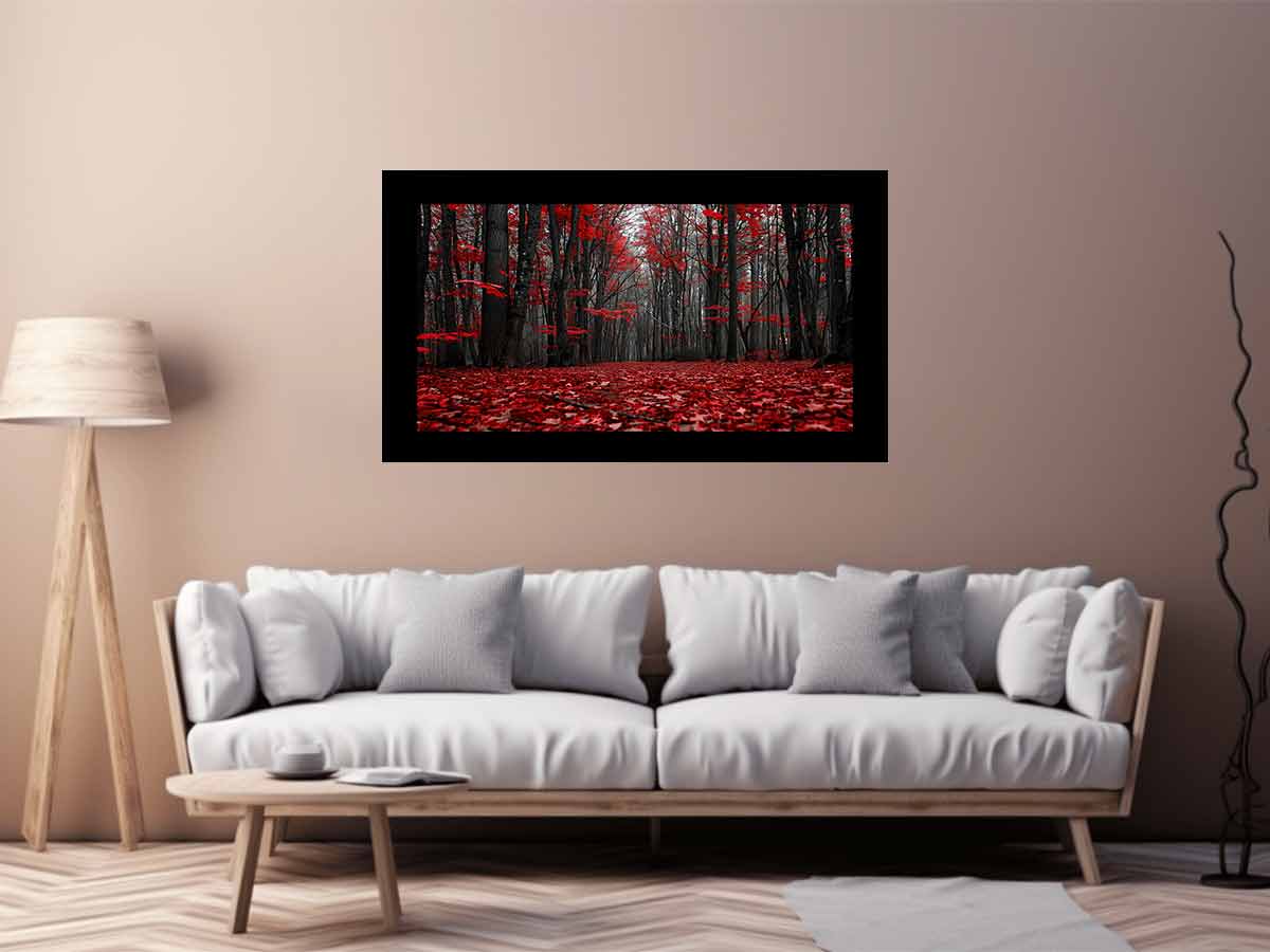 Red Forest  Tress Art Canvas Print