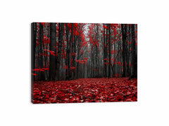 Red Forest  Tress Art Canvas Print