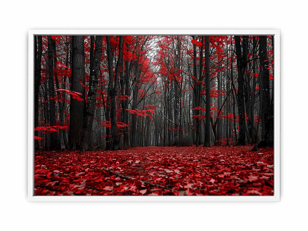 Red Forest  Tress Art Canvas Print