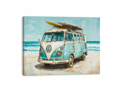 Beach Parking  Van Mircobus  Canvas Print