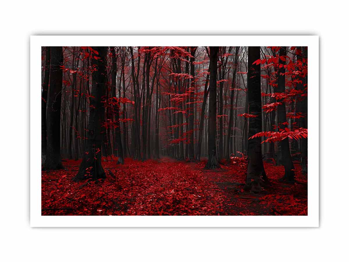 Red Trees  Phtograpahy Art Canvas Print
