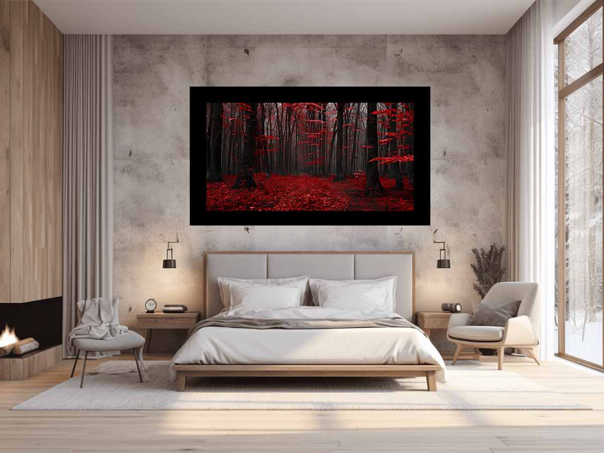 Red Trees  Phtograpahy Art Canvas Print