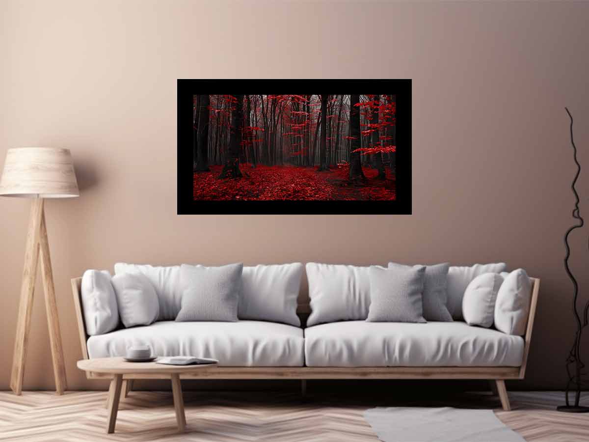 Red Trees  Phtograpahy Art Canvas Print