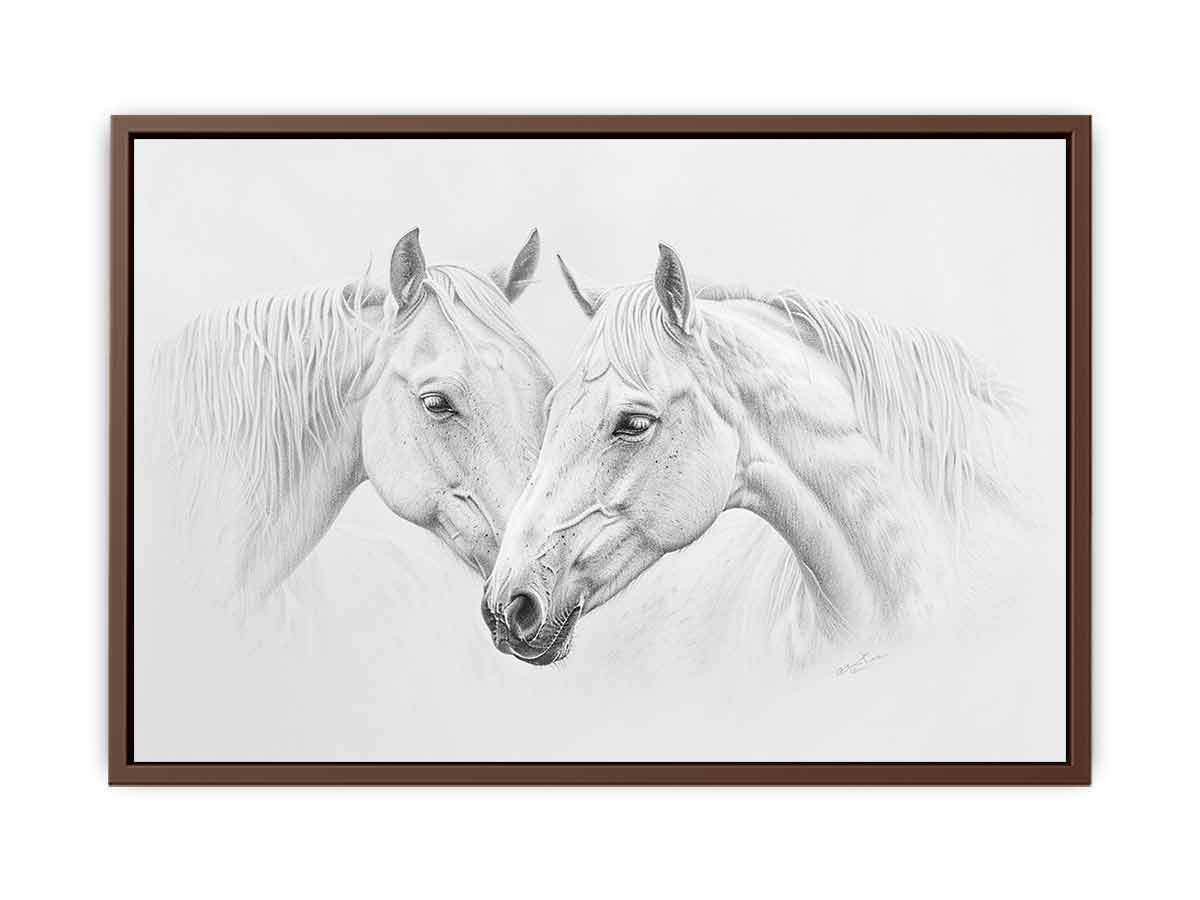 Two white  Horses  Canvas Print