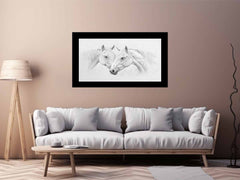 Two white  Horses  Canvas Print