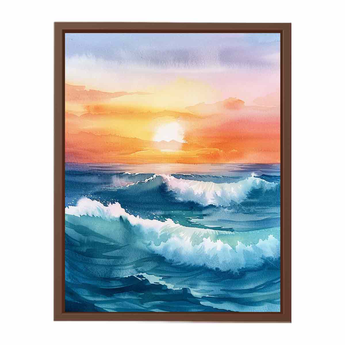 Watercolor Beach  Canvas painting Print