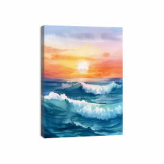 Watercolor Beach  Canvas painting Print