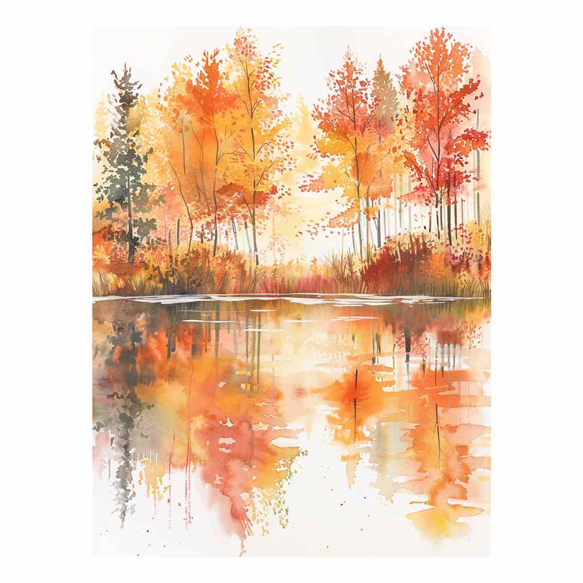 Forest Watercolor   Canvas Print