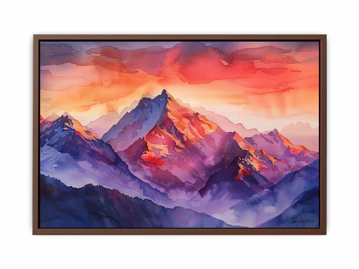 Watercolor Mountians Canvas Print