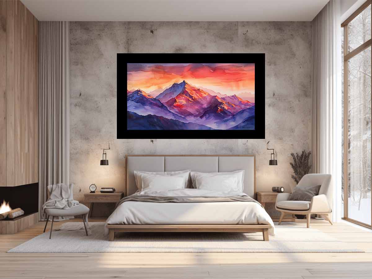 Watercolor Mountians Canvas Print