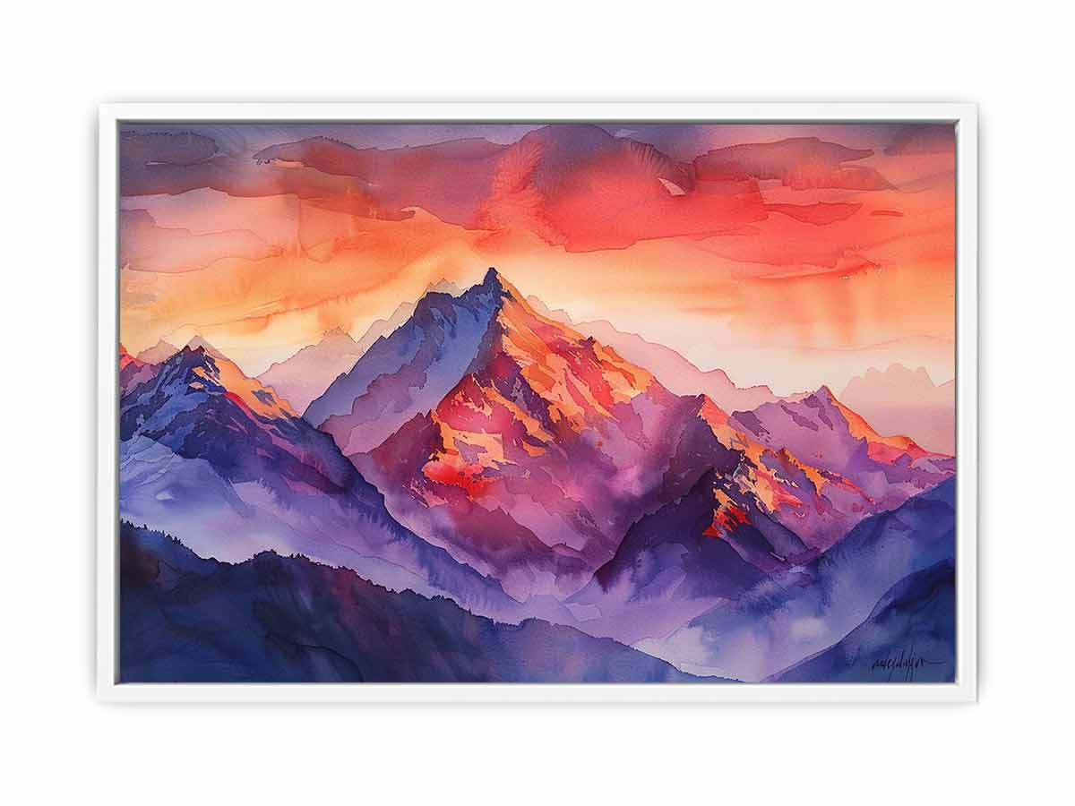 Watercolor Mountians Canvas Print