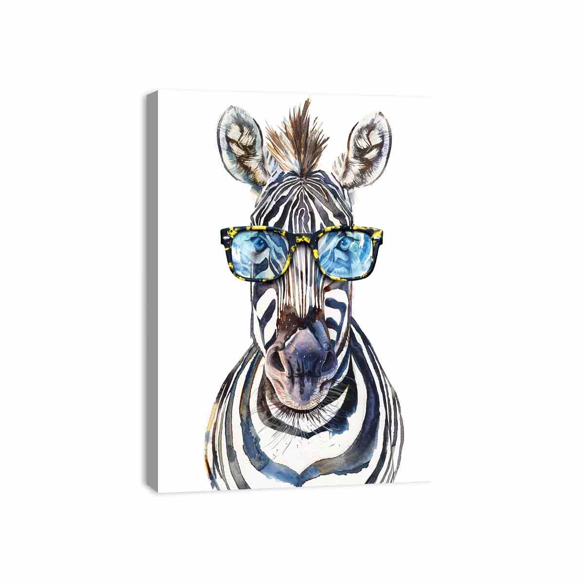 Zebra With Glasses Canvas Print & Poster