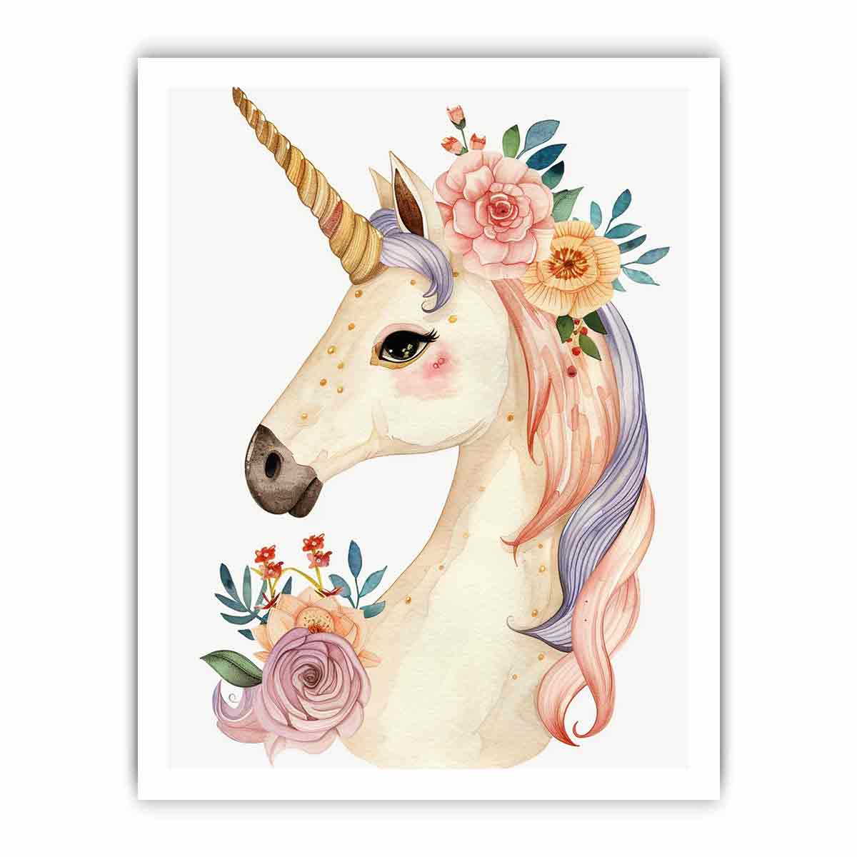 Cute Unicorn Canvas Print & Poster