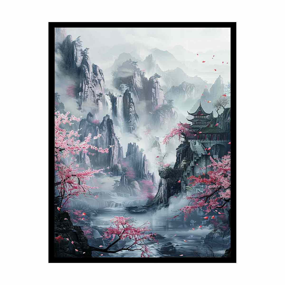 Asian Landscape  Canvas Painting Print