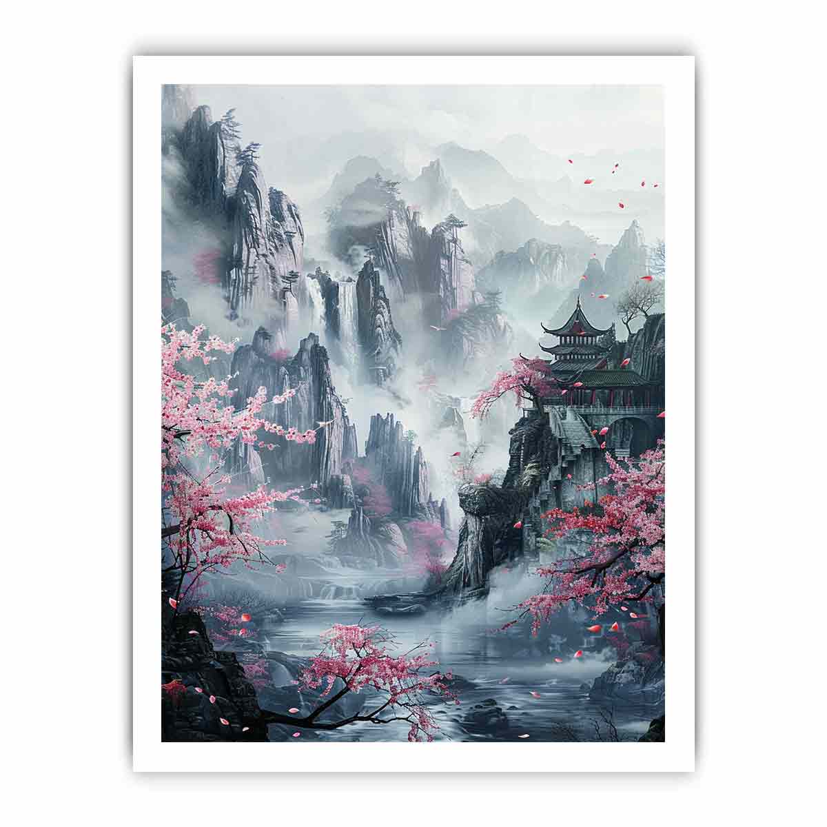 Asian Landscape  Canvas Painting Print
