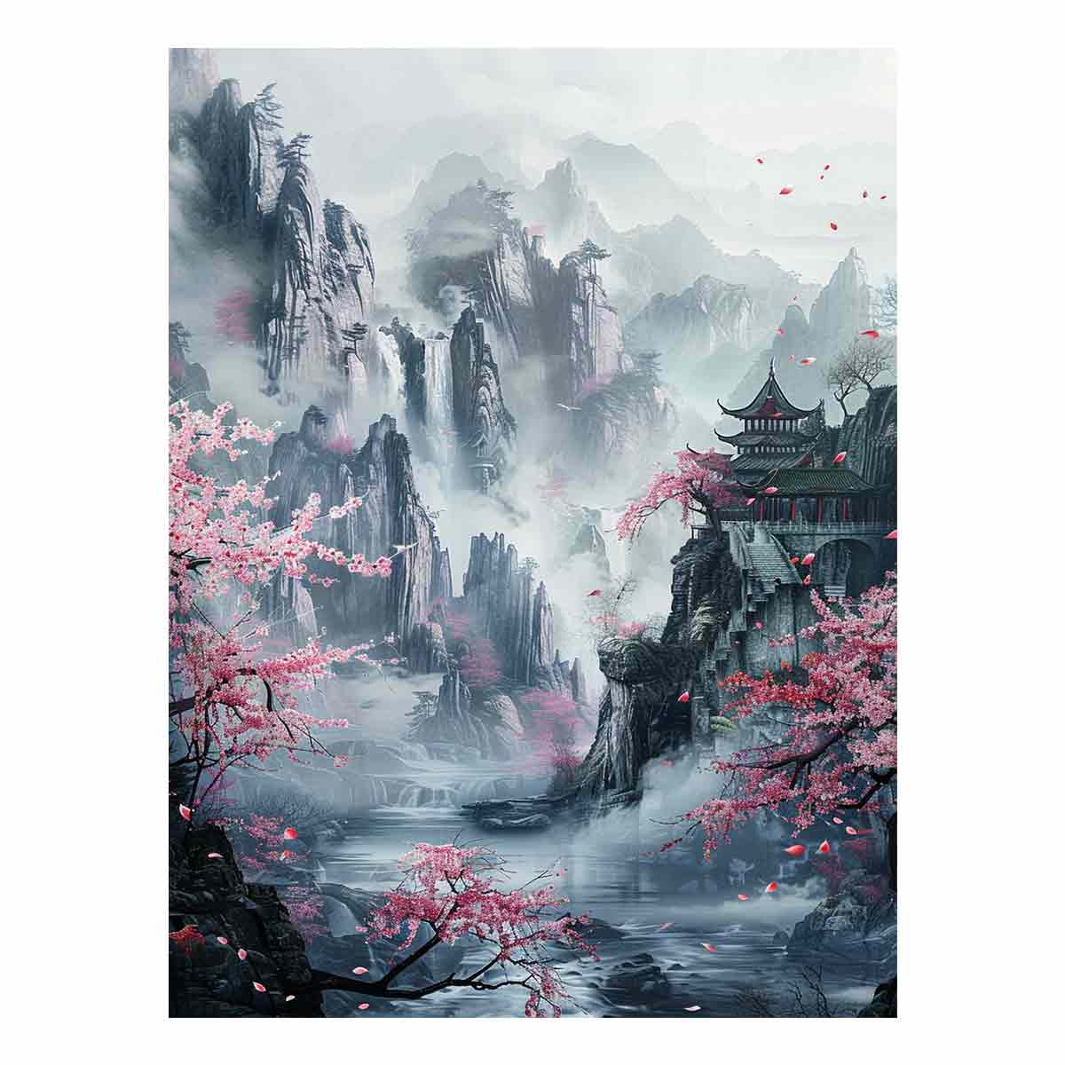 Asian Landscape  Canvas Painting Print