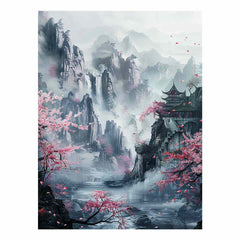 Asian Landscape  Canvas Painting Print